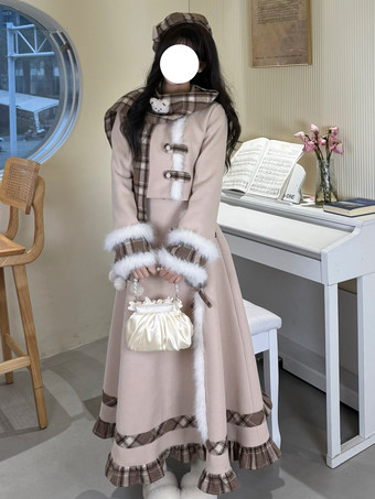 スイートロリータ3点セット プラッシュトップとスカートとスカーフのコーデ 秋冬 着心地抜群