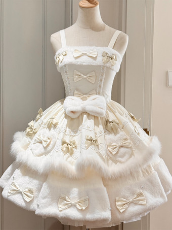 【2000円早割り】スイートロリータセット ぬいぐるみケープとJSKドレス ツーピース衣装 秋冬 アプリコットカラー ドールスタイルセット