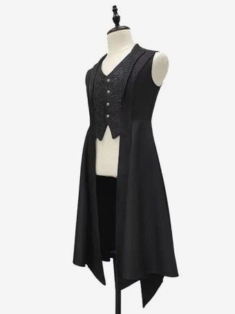 ゴシック王子ロリータロングコートとベストのツーピースセットハンサムなビクトリア朝スタイルのユニセックス王子コスチューム