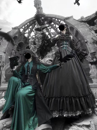 ゴシック王子ロリータロングコートとベストのツーピースセットハンサムなビクトリア朝スタイルのユニセックス王子コスチューム