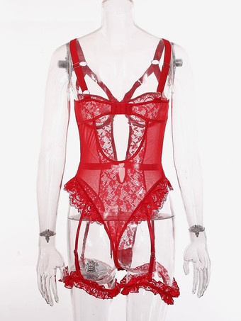 テディコルセット 取り外し可能なレースカットアウト ブラックランジェリー