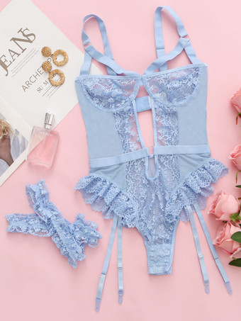 テディコルセット 取り外し可能なレースカットアウト ブラックランジェリー