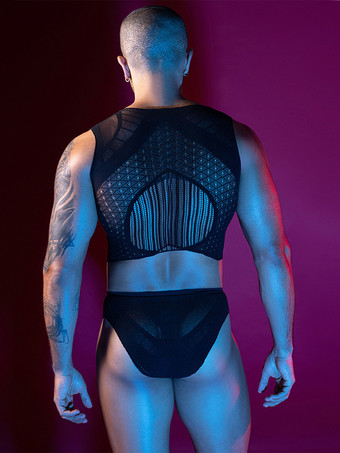 メンズセクシーコスチューム シースルー ナイトクラブウェアセット