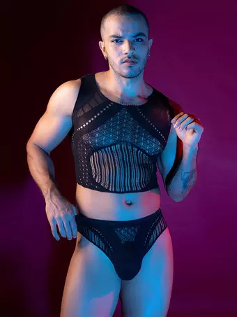 Men Sexy Costume Sheer See-through Night Club Wear Sets - Milanoo.com