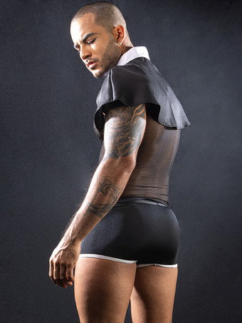 メンズ プリースト セクシー コスチューム ロールプレイ 楽しい ユニフォーム ショール ナイトクラブウェア セット