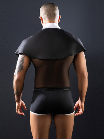 メンズ プリースト セクシー コスチューム ロールプレイ 楽しい ユニフォーム ショール ナイトクラブウェア セット