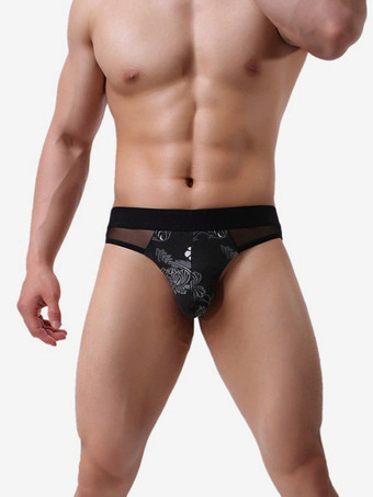 メンズランジェリー下着セクシーパンティーブループリントブリーフプリントTバック