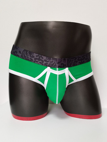 グリーン メンズランジェリー セクシー パンティー ブリーフ ブルー 無地 コットン ひも