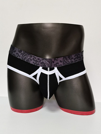 ブラック メンズランジェリー セクシー パンティー ブリーフ ブルー 無地 コットン ひも