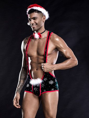 メンズセクシーコスチューム ハロウィン クリスマス クラバット 帽子 ポリエステル ナイトクラブウェア