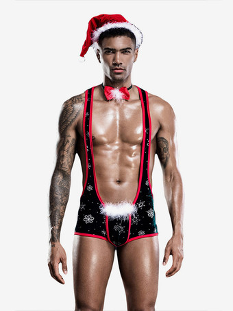 メンズセクシーコスチューム ハロウィン クリスマス クラバット 帽子 ポリエステル ナイトクラブウェア