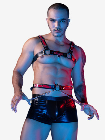 ご参考ください メンズセクシーコスチューム パテントレザー ナイトクラブウェアセット