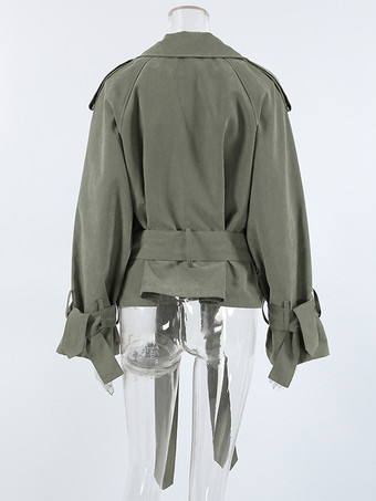 クロップド丈ウィンドブレーカー タイウエストジャケット レディース 2025