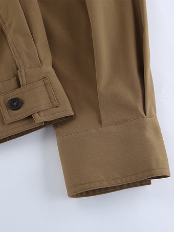 スタンドカラー クロップド丈ジャケット（レディース）2025