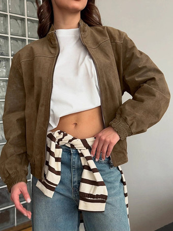 ヴィンテージスエード ジップアップ ボンバージャケット（レディース）2025