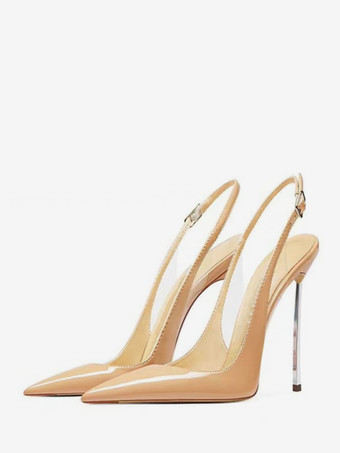 アプリコットレディース ハイヒール パンプス ポインテッドトゥ スリングバック セクシーシューズ