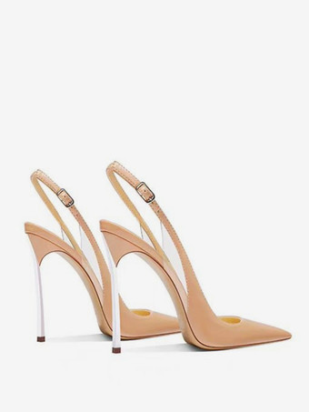 レディース ハイヒール パンプス ポインテッドトゥ スリングバック セクシーシューズ