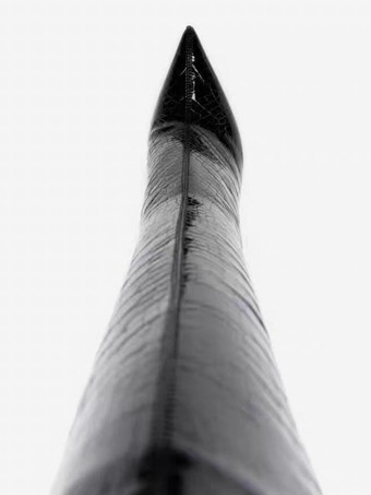 ブラックニーハイブーツ ストーン柄 ポインテッドトゥ ハイヒールブーツ