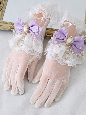 Guantes Lolita Lazos Verde Oscuro Accesorios de Encaje