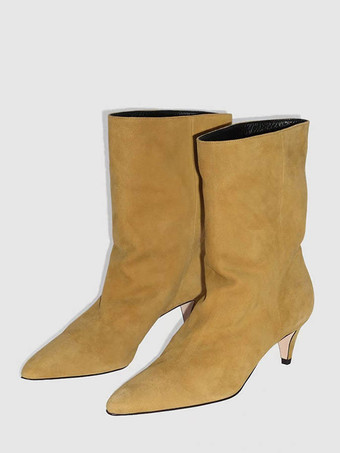 レディース アンクルブーツ ポインテッドトゥ キトンヒール ブーティ