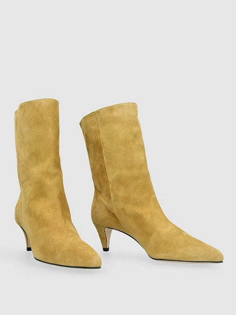 レディース アンクルブーツ ポインテッドトゥ キトンヒール ブーティ
