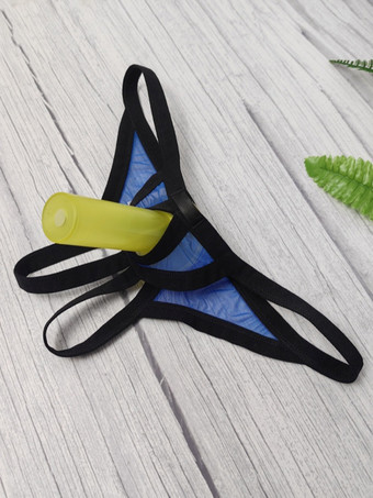 ブルー メンズランジェリー下着セクシーパンティーブラックブリーフトライアングル