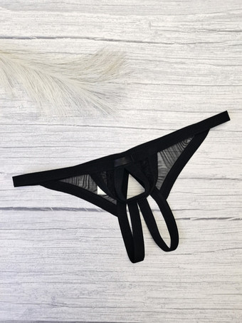 ブラック メンズランジェリー下着セクシーパンティーブラックブリーフトライアングル