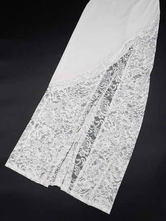 レースランジェリー風スリットマキシドレス（ホワイト、レディース）2025年