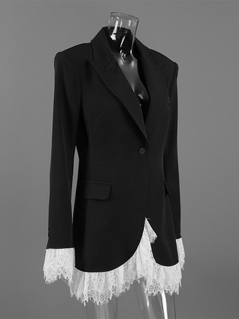 レーストリムのシングルボタン留めブレザー（レディース）2025