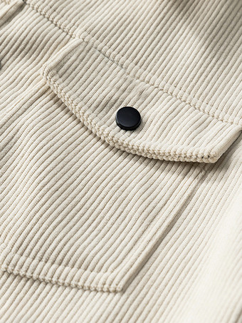 7. メンズコーデュロイジャケット 長袖 胸元フラップポケット＆サイドポケット 防風・耐久性抜群 レトロコート