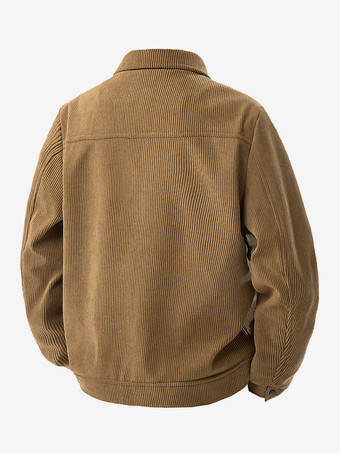 7. メンズコーデュロイジャケット 長袖 胸元フラップポケット＆サイドポケット 防風・耐久性抜群 レトロコート