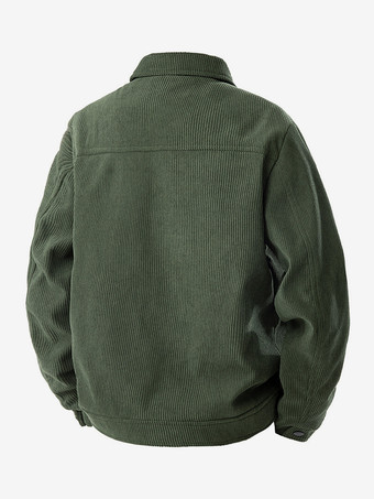 7. メンズコーデュロイジャケット 長袖 胸元フラップポケット＆サイドポケット 防風・耐久性抜群 レトロコート