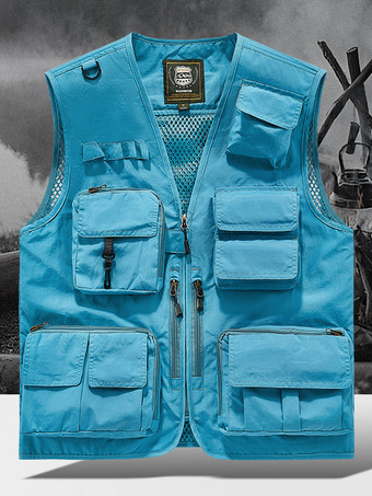 ティールメンズ プラスサイズ ベスト 複数ポケット 反射デザイン