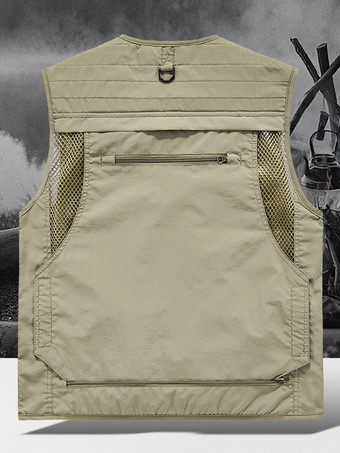 メンズ プラスサイズ ベスト 複数ポケット 反射デザイン
