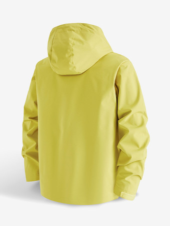 メンズフード付きアウトドアジャケット、カップル向け防風コート、シングルジッパー付き胸ポケットとジッパー付きサイドポケット付き