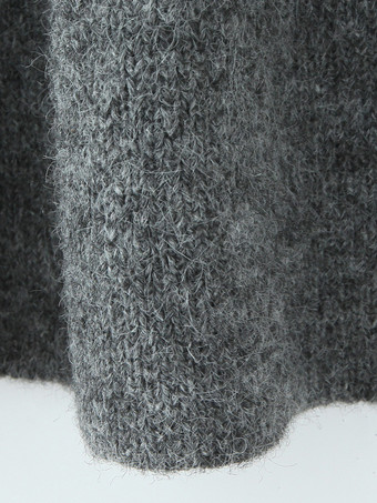 フード付きジップカーディガンとAラインスカートのニットコーデセット（レディース 2025年版）