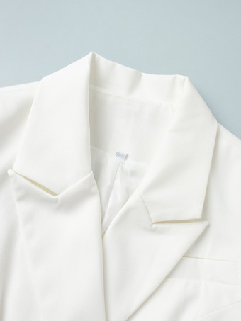 2025年版 女性用スカーフタイ付きホワイトブレザー