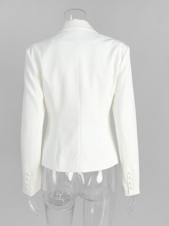 2025年版 女性用スカーフタイ付きホワイトブレザー