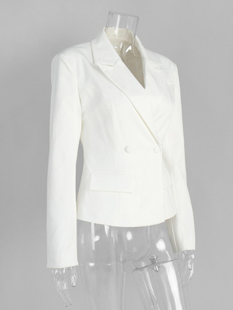 2025年版 女性用スカーフタイ付きホワイトブレザー