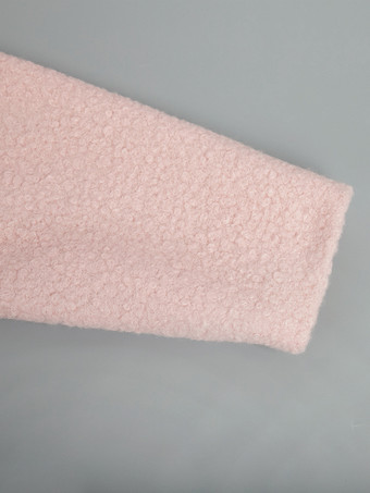 スタンドカラーのピンクのプラッシュジャケット（レディース）2025