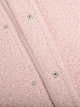 スタンドカラーのピンクのプラッシュジャケット（レディース）2025