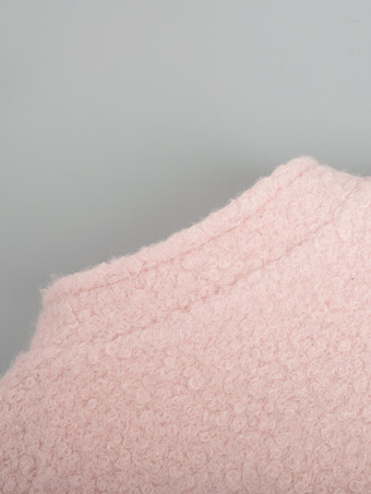 スタンドカラーのピンクのプラッシュジャケット（レディース）2025