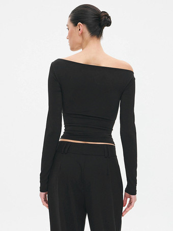 オフショルダートップス（レディース） ルーシュウエスト＆バックルディテール 2025