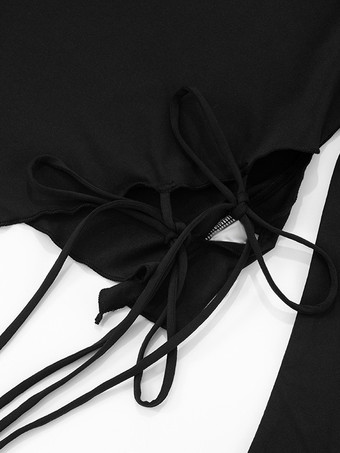 ユニークなサイドタイデザインが特徴のアシンメトリークロップトップ（レディース2025年版）