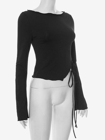 ユニークなサイドタイデザインが特徴のアシンメトリークロップトップ（レディース2025年版）