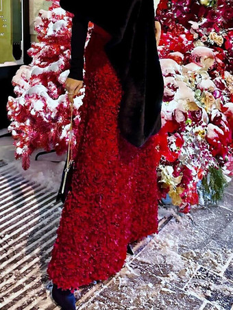 3Dローズフラワーディテールロングスカート（レディース）2025