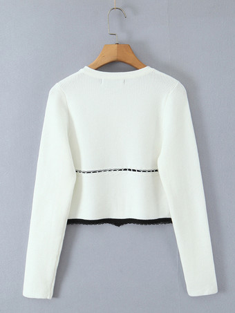 コントラストトリムニットのコーディネートセット（クロップドカーディガンとショートパンツ付き、レディース向け）2025年