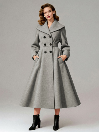 グレイヴィンテージ ダブルブレスト Aライン ウールコート（ショールカラー）レディース 2025