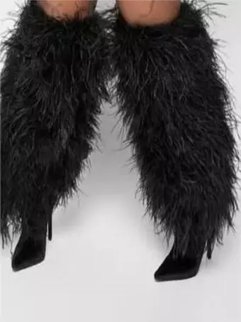 Stradivarius - Stivali A Calza Al Ginocchio Neri Con Plateau - Foto 4