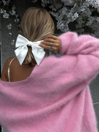 Fuzzy Knit V-Neck Cardigan For Women 2025